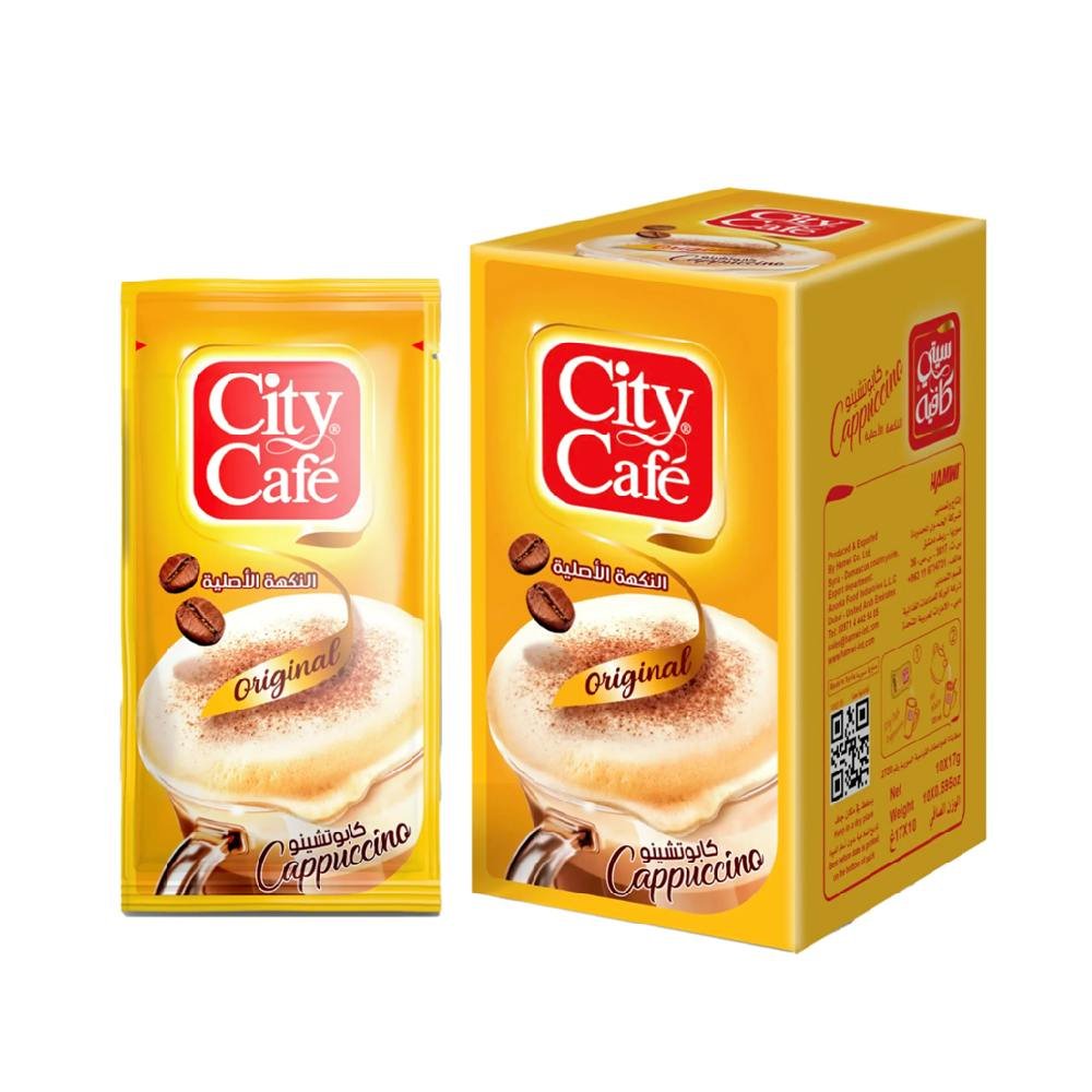 كابتشينو اوريجينال - سيتى كافية – 10 أظرف - تكفى لعمل 10 أكواب - وزن الظرف 17 جرام